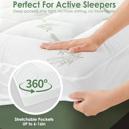 Mattress Topper Viscose Derived from Bamboo, Queen - image 6