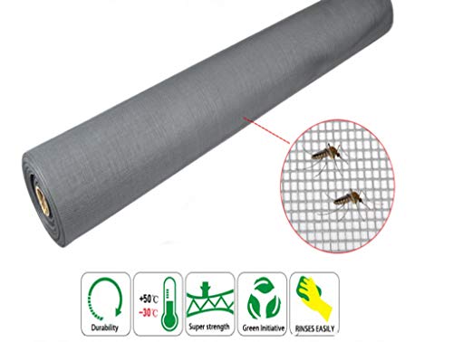 Image of LifeKrafts 120 GSM Fiberglass Windows Mosquito Net Roll. DIY Cut to Any Size, for Small & Big Windows. Highly Durable and Best in Class (Size 120cms*05meter, Grey Color)