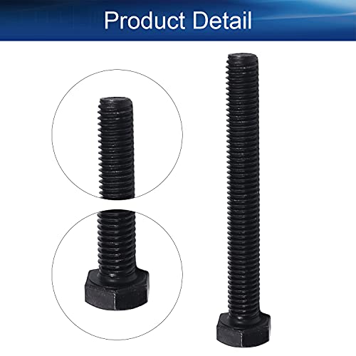 Image of M8x65mm Hex Screws Bolts Carbon Steel Fastener Rustproof Metric Fully Threaded Replace Bolt Black 5PCS
