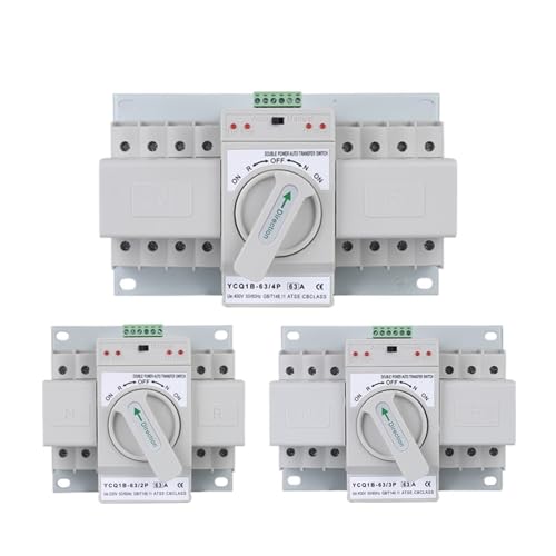 Commutateur de transfert automatique double alimentation YCQ1B-63 2P 3P 4P 63A MCB