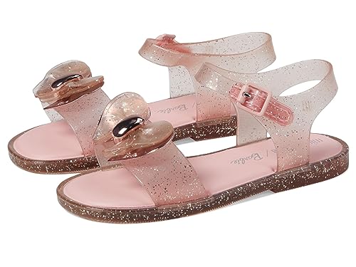 mini melissa Girl's Mini Mar Sandal + Barbie (Toddler/Little Kid) Pink Glitter 5 Toddler M