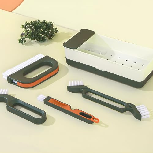 Fugenreinigungsbürste Kit, 7-in-1 Reinigungsbürste, Fugenreiniger Spaltreinigungsbürste für Die Tiefenreinigung Fliesen Keramikfliese Küche Nut Fenster