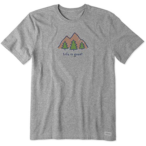 Life Is Good Hombre Vintage Crusher T-Shirt Montañas Vintage Crusher T-Shirt Montañas, Hombre, 60967, Montañas Heather Gray, L