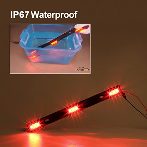 Partsam am Red Clearance ID Bar Marker Light 3 9 LED Trailer Stainless Steel