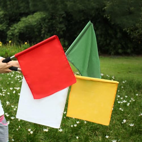 Banderas de árbitro de acero inoxidable con mango de esponja cómodo, pack de 4 5
