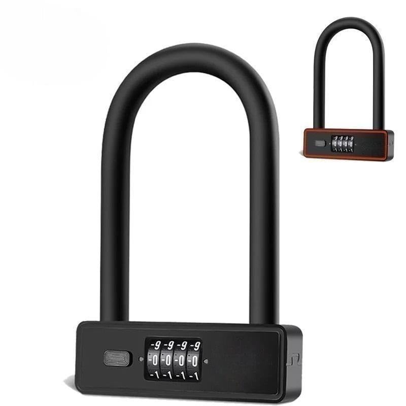Candados de Bicicleta Resistentes, con Cadena y código para Bicicletas, Motos, Puertas y cercas (Negro)