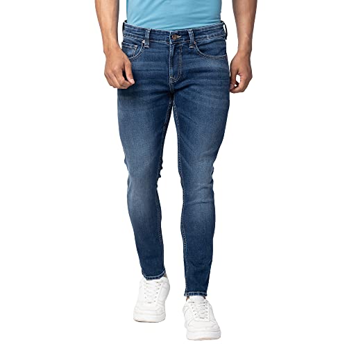 Image of Spykar Men's Kano Slim Fit Mid-Rise Jeans (Ankle Length)