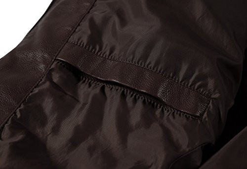 Image of WULFUL Men's Stand Collar Leather Jacket Motorcycle Lightweight Faux Leather Outwear