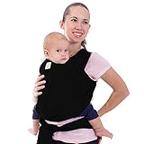Tragetuch Alles-in-einem - Dehnbare Baby-Tragetücher - Babytrage - Kleinkindtrage - Baby-Tragetuch - Handfrei Babytragetücher – Babyparty-Geschenk - Einheitsgröße (Trendy Schwarz)