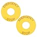 HOMSFOU 2pcs Signs Tag Labels Emergency Stop Caution Stickers Caution Emergency Stop Sticker Emergency Stop Sign Label Equipment Warning Emergency Stop Decal Mechanical Label Sticker PVC