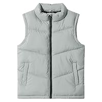 Meikulo Boys Zip Up Puffer Vest Kids Stand Collar Quilted Gilet Sleeveless Jackets Outwear with Pockets