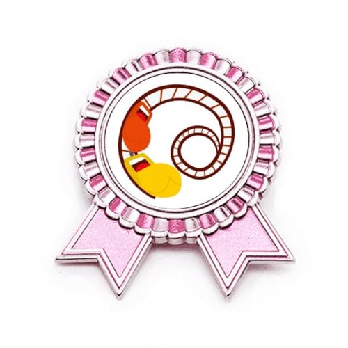Broche Pin Montagnes Russes Médaille Prix - Badge Métal Rose pour Collectionneur et Veste