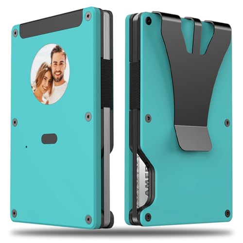 Mens Wallet With Personalized E-Ink Screen - RFID-Blocking Wallets Can Custom E-Photo/Text/Contact Information, Slim Credit Card Holder, Gift for Men/Women