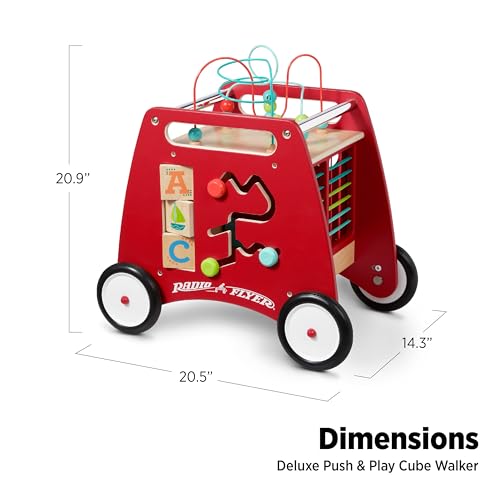 Image of Radio Flyer Deluxe Push & Play Cube Walker, Walker Toy for Ages 1-3