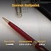 Personalized Parker Sonnet Ballpoint Pen in Red Lacquer with Gold Trim. Custom Engraved Luxury Writing Instrument for Achievement, Executive Milestone, or Graduation Gift Pen