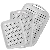 IEBIYO 3 Pcs Anti-Slip Food Serving Tray with Handles Dinner Breakfast Bed Drink Food Coffee Trays P