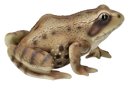Figuren Shop GmbH Gartenfigur Frosch braun – Realistische Krötenfigur von HotAnt, 15 cm, wetterfest für Teich & Garten