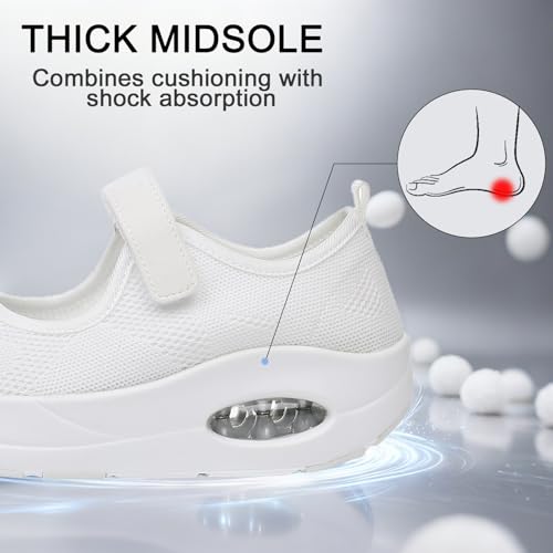 Image of Git-up Women's Arch Support Walking Shoes, Breathable Wide Toe Box Nursing Work Shoes for Plantar Fasciitis