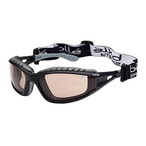 Bolle Safety 253-TR-40088 - Gafas de seguridad con policarbonato negro/gris + marco completo TPE y lente crepuscular