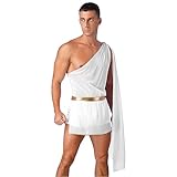 [inhzoy] メンズ ハロウィン ローマ トーガ コスプレ 衣装 古代 ギリシャ 神 ローブ ハロウィン カーニバル ドレ 白 M