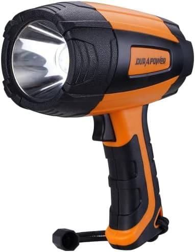 Durapower Rechargeable Spotlight Long Lasting, Super Bright 60000 Lumen LED Handheld Spotlight, High Powered Spotlight Flashlight for Hunting Marine Boat Camping