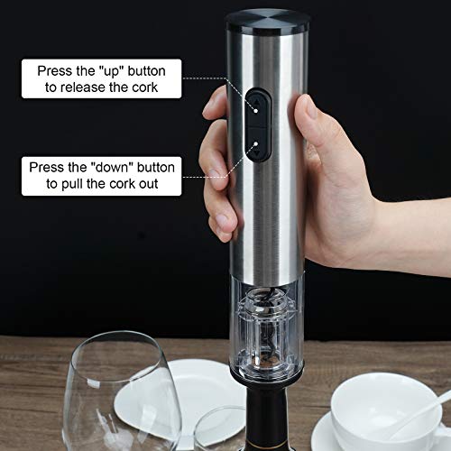 Senzer Electric Wine Opener Automatic Wine Bottle Opener Corkscrew Wine Opener With Foil Cutter Stainless Steel Resuable Wine Opener #TOP4