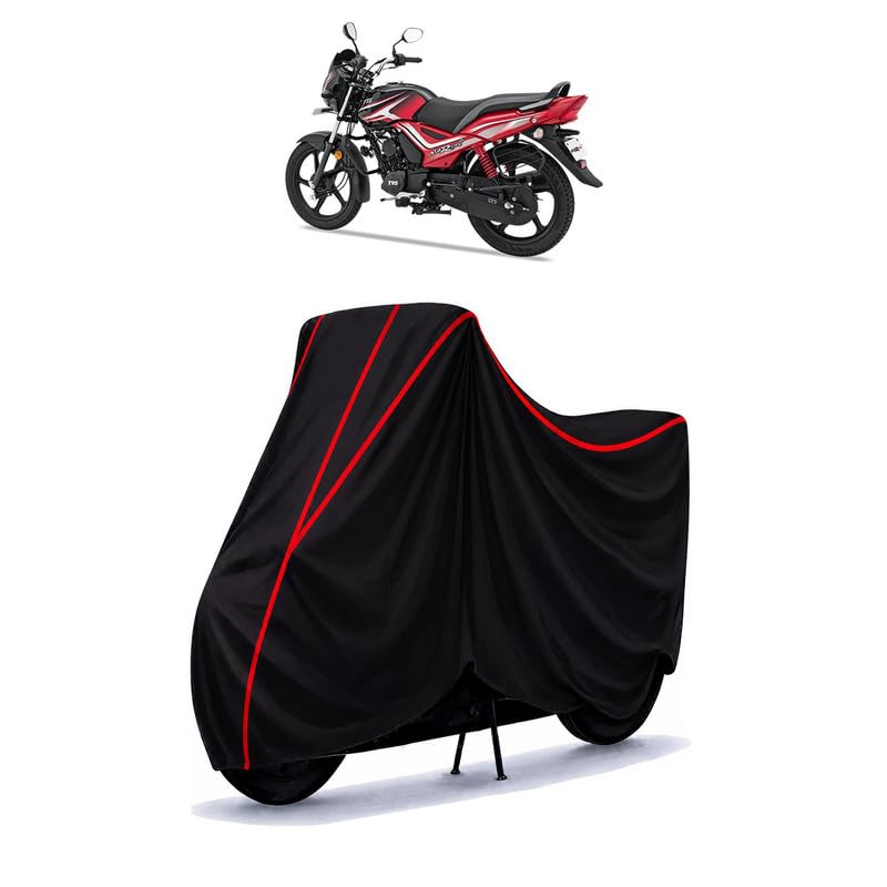 Image of TVS Star City Plus Mono Tone Water Resistant Bike Cover for All Motorcycles & Rain | Heavy Duty | UV Protection, Dustproof, Scratchproof | All Weather Two Wheeler Cover with Elastic Bottom