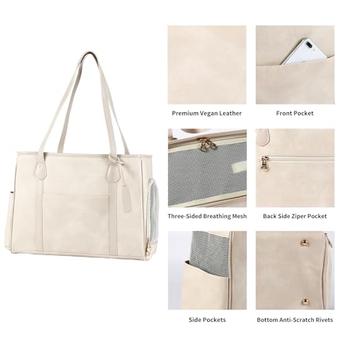 Monanller Porta-bolsa elegante para cães, bolsa de couro para animais de estimação para cães pequeno