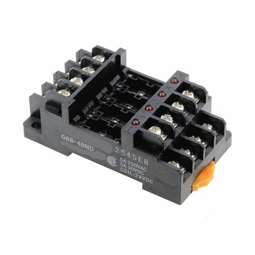 Base de zócalo de relé G6B-4BND integrada de 4 vías en color negro de montaje seguro