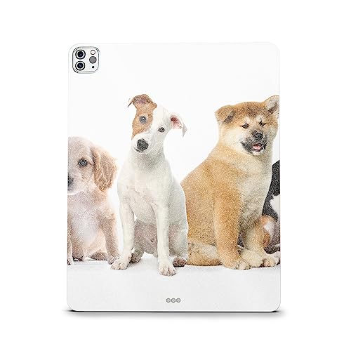 Image of MightySkins Carbon Fiber Skin Compatible with Apple iPad Pro 12.9 inch M2 6th Gen (2022) Full Wrap Kit - Puppy Posse | Protective, Durable Textured Carbon Fiber Finish | Easy to Apply | Made in The USA