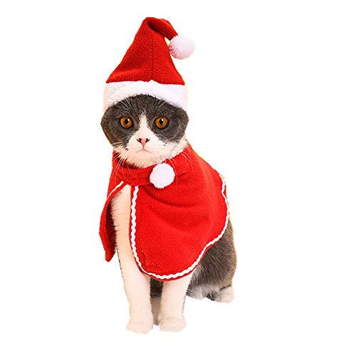 XYAO - Set di vestiti per gatti, motivo natalizio