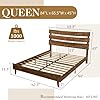 LUXOAK 14 Inch Solid Wood Bed Frame with Headboard, Japanese Bed Frame, Mid-Century Style Queen Size Platform Bed with Wood Slats Support, No Box Spring Needed, Easy Assembly, Chocolate