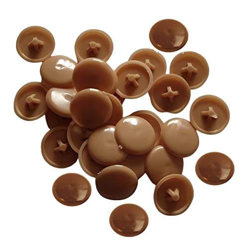 TERF® Brown Press-Fit Pozi Cover Cap 12mm (1/2 Inch) Diameter Push It Clip On for Pozidriv Head diameter 6g, 8g (3.5mm