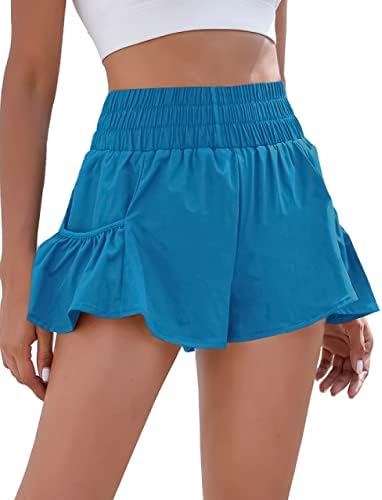 BMJL Womens High Waisted Shorts Athletic Running Shorts Workout Gym Quick Dry Flowy Shorts with Pockets