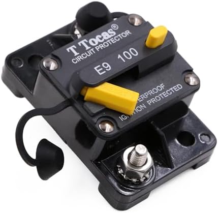 100 Amp Circuit Breaker with Manual Reset, Ignition Protected, 12V- 48V DC, Water Resistant (100A)