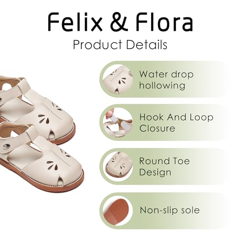 Image of Felix & Flora Toddler Girls Sandals Soft Rubber Princess Flat Shoes Flower Girl Shoes