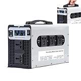 HUIZHITENGDA Chargeur Onduleur Sinusoïdal Pur DC 12V 24V 48V 60V 72V vers AC 110V 220V Co...