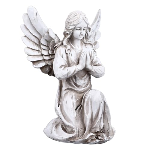 XHTLLO Religious Angel Statue Resin Decorative Outdoor Figurine, Handcrafted Angel Sculpture for Garden Patio Lawn and Backyard Decor, Weather Resistant Idea