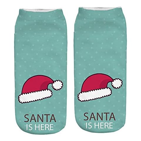 Women's 3D Printed Christmas Ankle Socks Holiday Casual Colorful Fun Cotton Xmas Stocking Filler Ladies Girls Cotton Soft Thermal Warm Knitting Cozy Socks For Novelty Gifts Cover