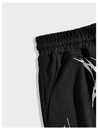 GORGLITTER Men's Graphic Sweatpants Y2k Cartoon Print Drawstring Waist Athletic Gym Jogger Pants3