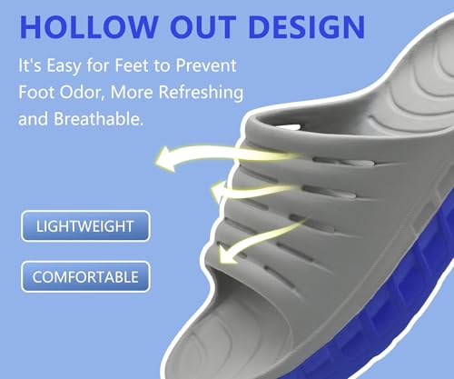 Image of GPOS Mens Sport Recovery Sandals Plantar Fasciitis Thick Cushion Slides Sandals Lightweight Comfort Orthotic Slippers