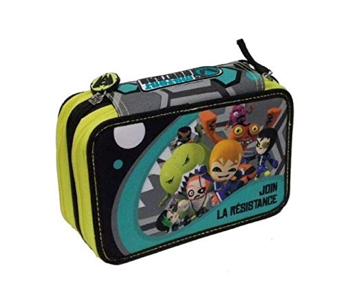 Mutant Busters – Trousse à trois compartiments zippés, idéale pour l’année scolaire 2018-2019