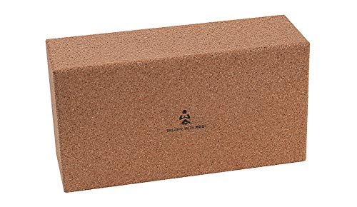 1x Breathe with MGGI NATURLICHER Yoga Block aus Kork | Yoga Block 1er| Natur Korkblock für Yoga und Fitness  Pilates  Gymnastics  Cork Brick  Yogaklotz aus 100% Naturkork