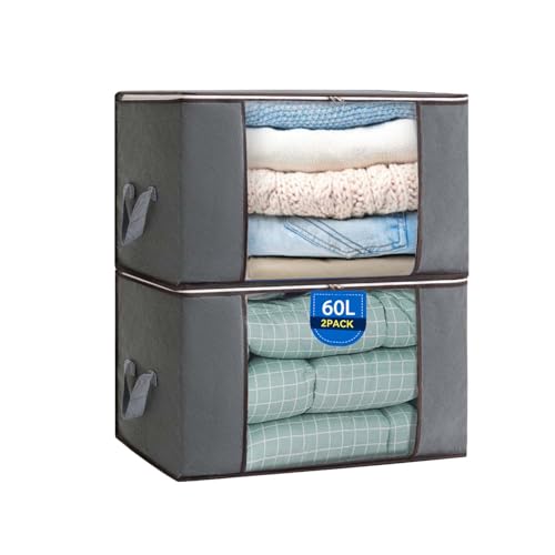 Boic 2 Stück Aufbewahrungstasche 60L, Aufbewahrungsbox Mit...