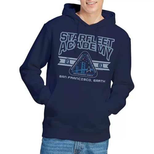 Sweat à capuche Star Trek Starfleet Academy bleu marine vêtement unisexe ample et chaud