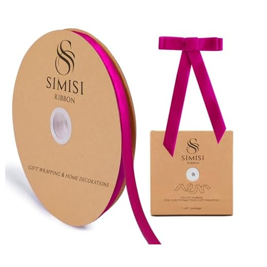 Hot Pink Velvet Ribbon 3/8'' 25 Yards for Christmas Tree, Gift Wrapping, Flower Bouquet, Wreath Decorations, Bow Making