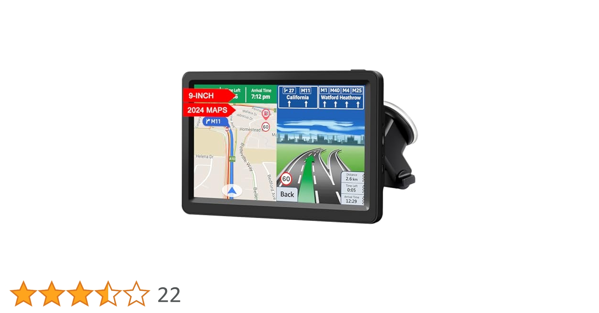 GPS Navigation for Car 2024 Map Truck Navigator, 9″ Touch