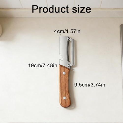 Image of Vegetable Peeler with lid Stainless Steel Blade Peeler Multipurpose Kitchen Peeler Fruit Potato sabzi Peeler Ergonomic Wooden Handle Rust Resistant Heavy Duty Tool Precision Cutting Easy Peeling (2)