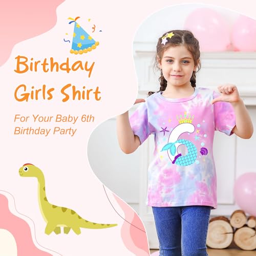 Image of Lovekider Girls Birthday T Shirts Cotton Short Sleeve T-Shirts Tee Party Clothing 3-6 Years