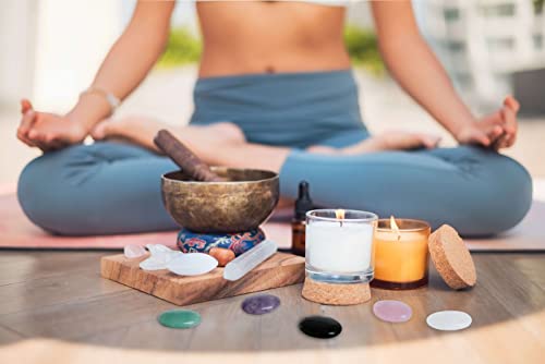 Laidanla 5Pcs Healing Crystals Palm Stone Set Rose Quartz Amethyst Obsidian Clear Quartz Green Aventurine Oval Power Crystal Polished Natural Stones Pocket Gemstone For Meditation Stress Relief #TOP3